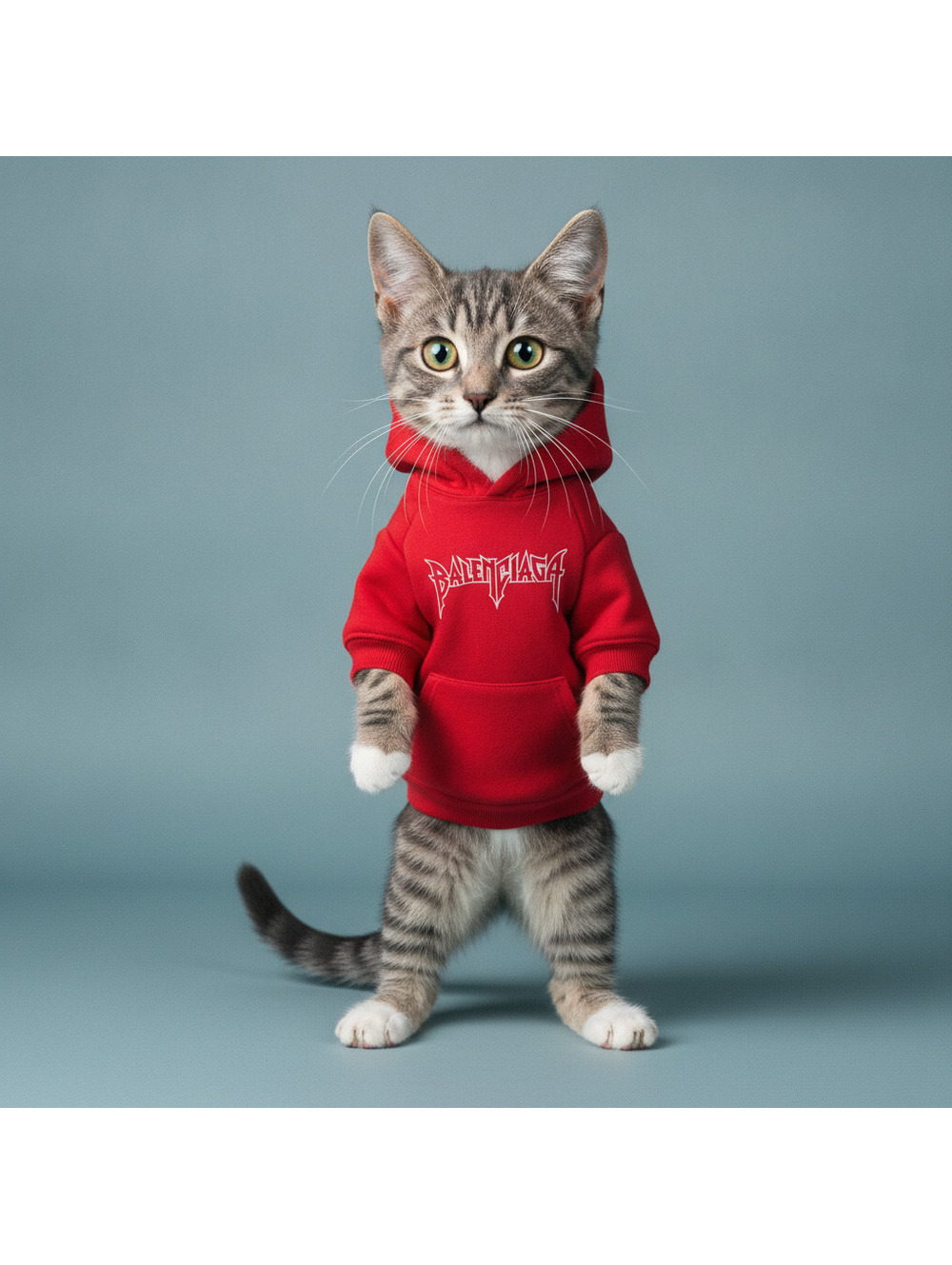 NOTBalenciaga Mens Red Logo Hoodie Pullover